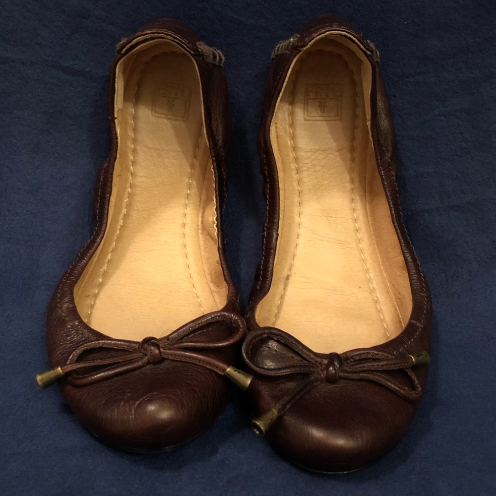 Chocolate Frye Carson Collapsible Flats